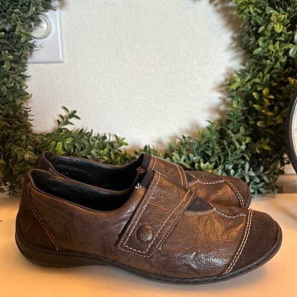 Reiker Shoes Womens 41/ 8 1/2 Casual Slip On Loafers Brown Leather... - Picture 1 of 8
